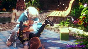 Frozen Hentai Features Elsa And Anna In 3D Cartoon Threesome With Creampie Orgy And Princess Group Action