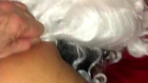 Winter costume dress up leads to big tits side fuck and doggy pounding in snow.