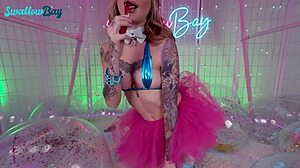 Pretty Ballerina Lysagna Del Rey Swallows After Lingerie Blowjob And Sex Swing Fucking