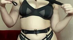 bdsm girl in heels wants to spank with whip