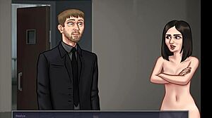 Russian petite Katyusha takes huge cock in game