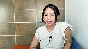 Hot Colombian Stepsister Sucks Cock In Bathroom