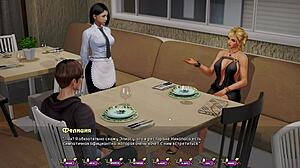 Asian slut rides big tits in 3d game sex.