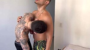 Went to my tattooed friend's house to chill, didn't expect his huge dick!