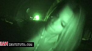 Blonde babe has secret beach sex bent over for doggystyle cumshot