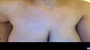teen says, 'look at my huge natural tits on webcam' while showing them off