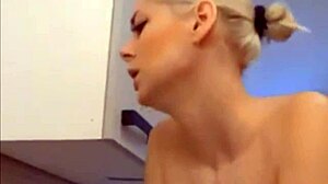 blonde slut gives blowjob then takes hardcore european anal fucking with shaved pussy cumshot