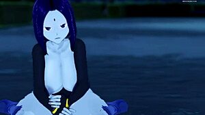 Raven with big thighs gives JOI and facial in dark forest - Teen 18+ Titans