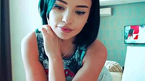 Latina in Sexy Lingerie Dominates Webcam Cosplay Show