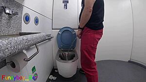 Damn! Jerking My Hot Cock in Train Toilet Now!