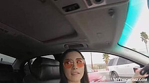 Asian American Teen Babe Gives Blowjob In Pantyhose