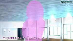 Swimming instructor worried about her breast in hentai anime