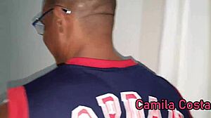 Peruvian milf takes monster cock in interracial assfucking. She gets big tits covered in cum.