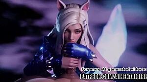 Ahri From League Of Legends Makes You Cum Hard In Uncensored Hentai!