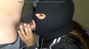 Ebony teen 18+ sucks big cock outdoor in public captivity.