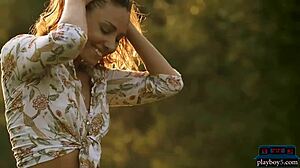 Czech Milf Anetta Keys In Solo Striptease, Shaved Pussy Undressing Outdoor