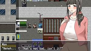 Woman gives blowjob to man for videogame prize in this hentai creampie scene with big cock outdoor public fetish