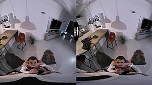 Josephine, the scandal girl, shines in dark room VR