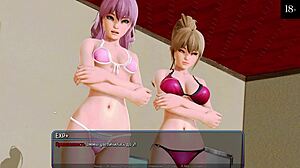 Dialogic complete gameplay, harem hotel part 8 with exhibitionist japanese whore assfucking big tits cum on face