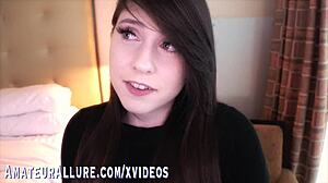 Aphia Demieux alluringly plays with her shaved pussy