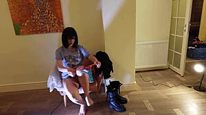 I feel so amazed by this hot sexiest latina girl in her nude interview dress.