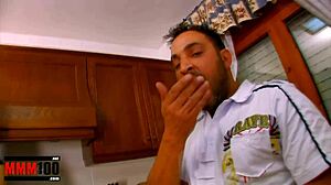 mature housewife ass fucked in kitchen and gets facial cumshot