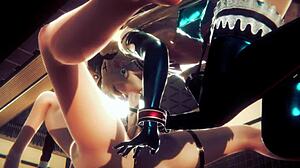 yaoi femboy - mizu blowjob and chair sitting bareback - sissy femboy trap japanese asian manga anime game porn gay