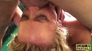 British Sub Slut Sasha in Stockings Gets Dominated