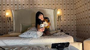 I feel so amazed by this hot sexiest latina girl in her nude interview dress.