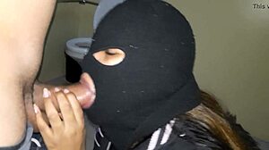 Ebony teen 18+ sucks big cock outdoor in public captivity.