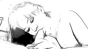 cartoon nympho gives intense blowjob