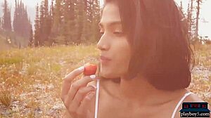 Exotic Model Strips Naked On Boat