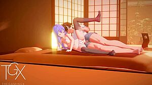 Sexy Anime Roxy Fucks In Various Positions With Blowjob And Anal