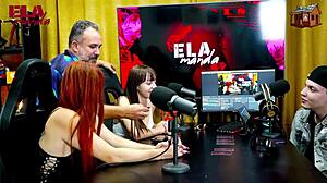 gih puts redhead on all fours to show pink pussy on podcast