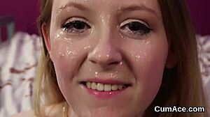 Hot Looker Gets Cum Shot On Her Face