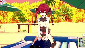 Houshou Marine Fucks Hard On Sex Beach