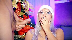 I’m mesmerized by cute blonde Valentina blowing while he smokes.