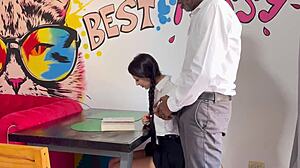 Teacher shocked me with his dick in class!