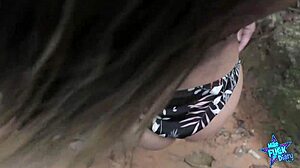 karina rides a stranger's cock in public forest cuckold dogging