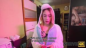 serve4k angry czech babe rides cock in shop blowjob