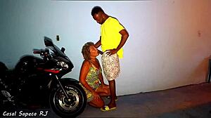 Latina pornstar gives interracial oral outdoors. She sucks cop's cock as bribe after public party blowjob.