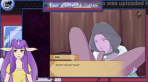 Avatar milf gives intense blowjob in four elements trainer bonus cartoon scene