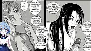 Girls night out turns wild in futanari hentai cartoon.