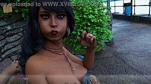 Hentai game daily life in countryside, part 8! Stuck with ass out and steamy lesbian scene!