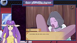 Avatar milf gives intense blowjob in four elements trainer bonus cartoon scene