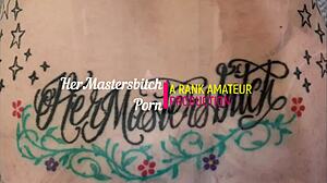 submissive tattooed bitch with buttplug sucks masters cock while pissing under maledom control and dirty commands