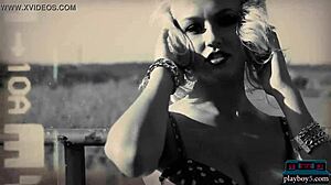 huge boobs blonde milf bombshells hannah claydon and sabrina nichole in lingerie solo striptease with clothes ripped