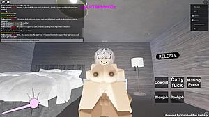 In roblox porn, she gives blowjob to big black cock