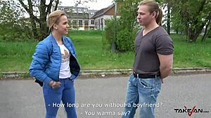 petite czech blonde enjoys wild outdoor ride