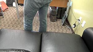 hey can i please make you cum in this sloppy office backroom scene?
